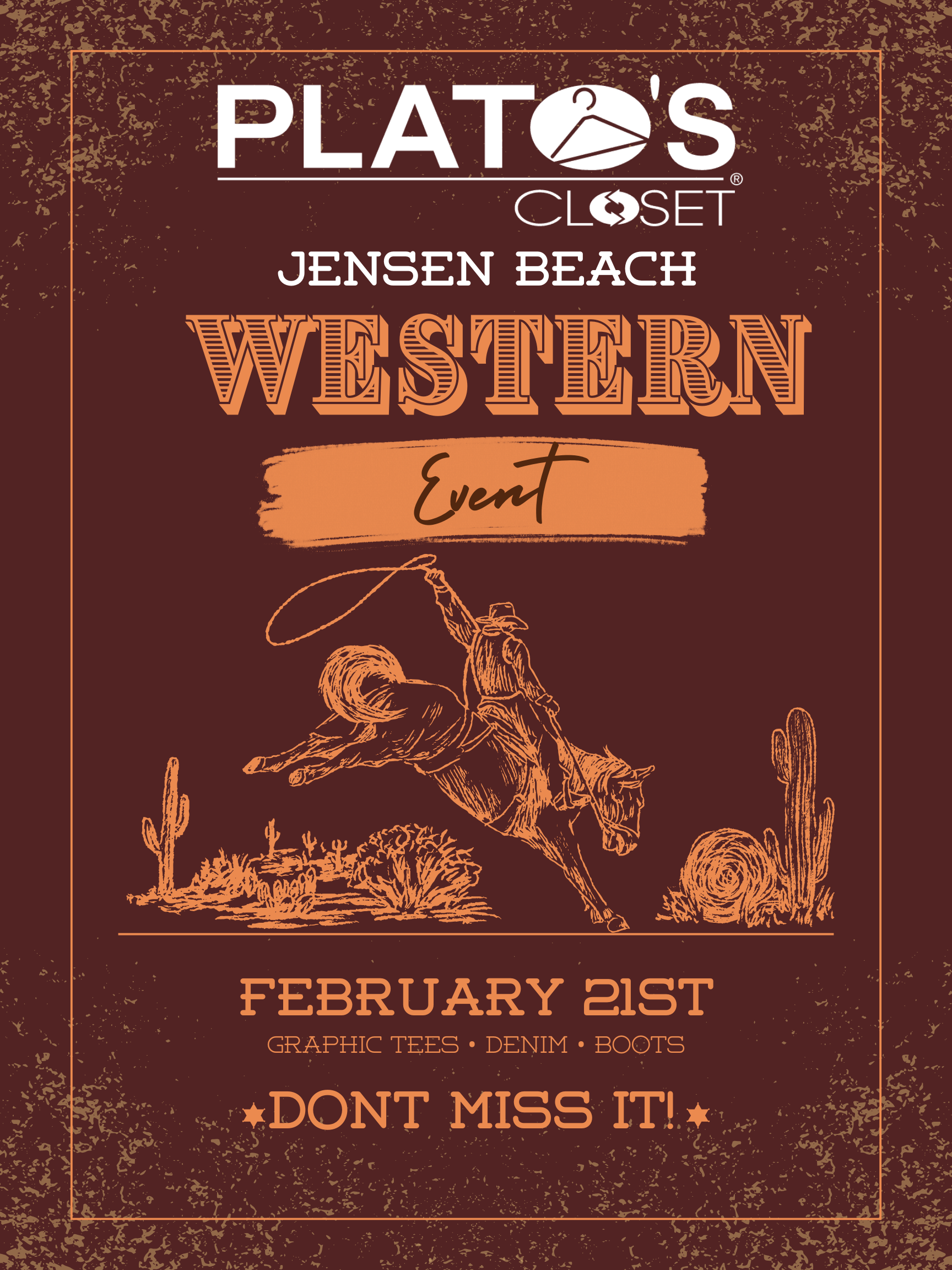 cowboy graphic, western event promo